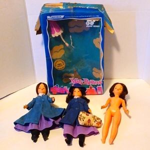 3- USED VINTAGE 1950'S/1960'S MARY POPPINS DOLLS